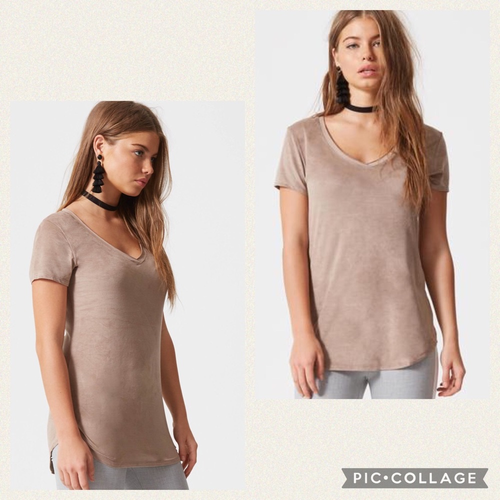 Laila Jayde faux suede basic tee! - Picture 1 of 8